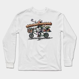 Sub Sandwich Delivery Guy on Bike Long Sleeve T-Shirt